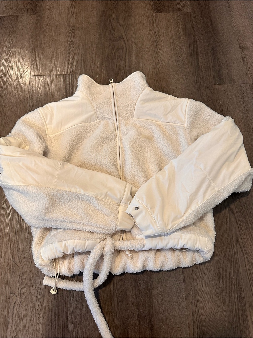 Skims Cream Sherpa Zip-Up Jacket